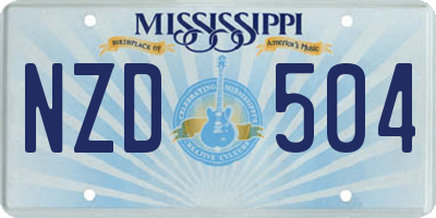MS license plate NZD504