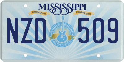 MS license plate NZD509