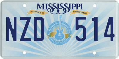 MS license plate NZD514