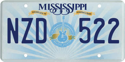 MS license plate NZD522