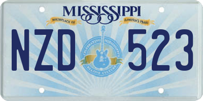 MS license plate NZD523