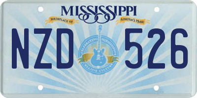 MS license plate NZD526