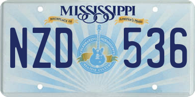 MS license plate NZD536