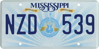 MS license plate NZD539