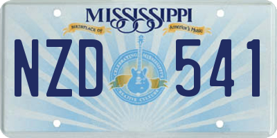MS license plate NZD541