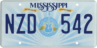 MS license plate NZD542
