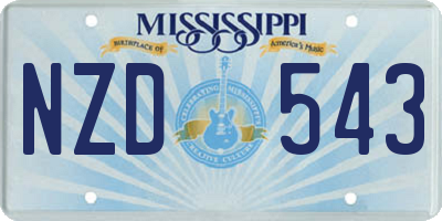 MS license plate NZD543
