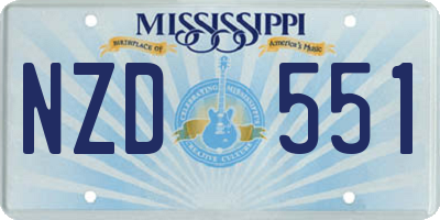 MS license plate NZD551