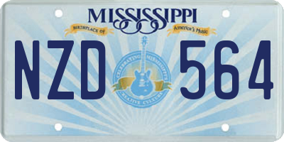 MS license plate NZD564