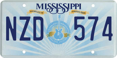 MS license plate NZD574