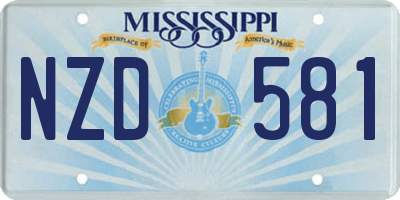 MS license plate NZD581