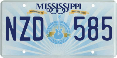 MS license plate NZD585