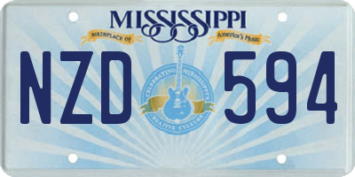 MS license plate NZD594