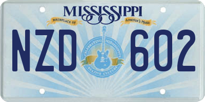 MS license plate NZD602