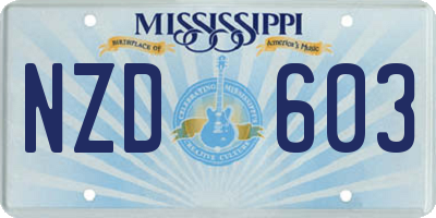 MS license plate NZD603
