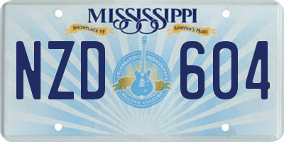 MS license plate NZD604