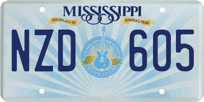 MS license plate NZD605