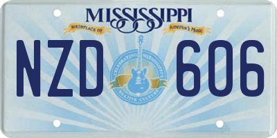 MS license plate NZD606