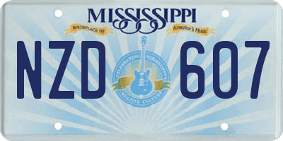 MS license plate NZD607