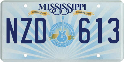 MS license plate NZD613