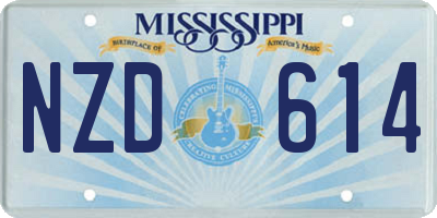 MS license plate NZD614