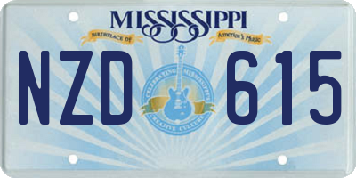 MS license plate NZD615