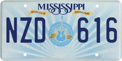 MS license plate NZD616