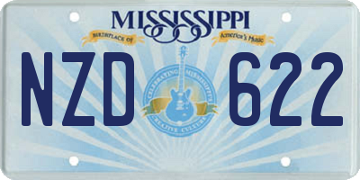 MS license plate NZD622