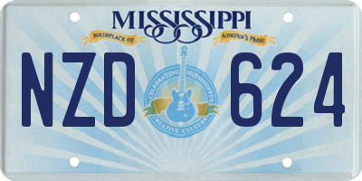 MS license plate NZD624