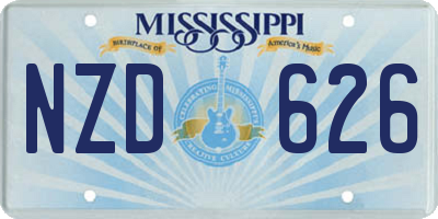 MS license plate NZD626