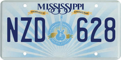 MS license plate NZD628