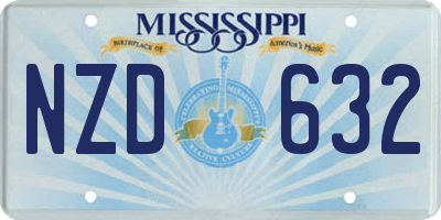 MS license plate NZD632