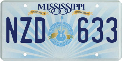 MS license plate NZD633