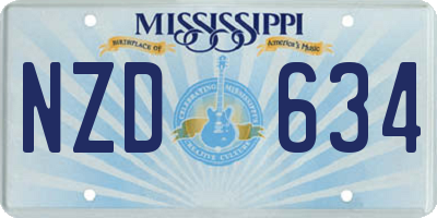 MS license plate NZD634