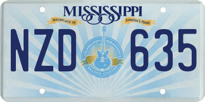 MS license plate NZD635