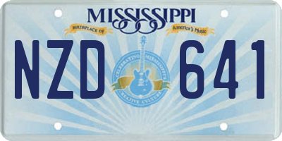 MS license plate NZD641