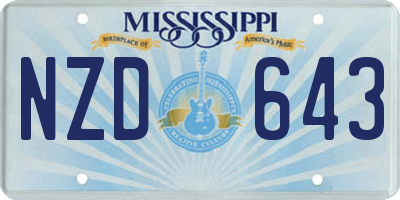 MS license plate NZD643