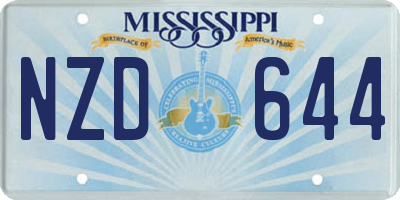 MS license plate NZD644