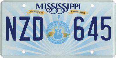 MS license plate NZD645