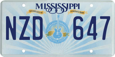 MS license plate NZD647