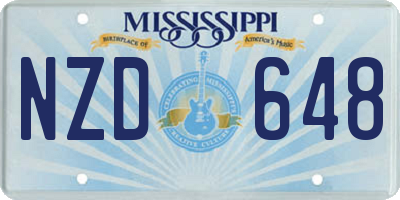 MS license plate NZD648