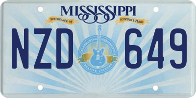 MS license plate NZD649