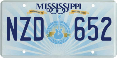 MS license plate NZD652