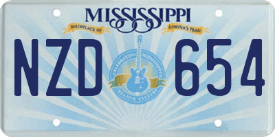 MS license plate NZD654