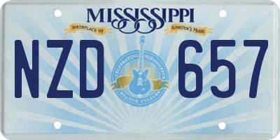 MS license plate NZD657