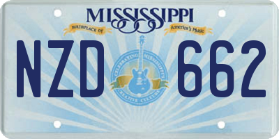 MS license plate NZD662