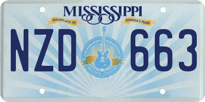 MS license plate NZD663