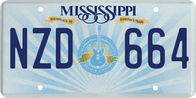 MS license plate NZD664