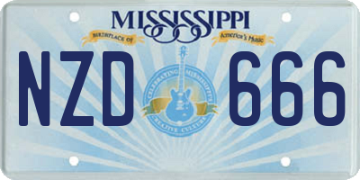 MS license plate NZD666