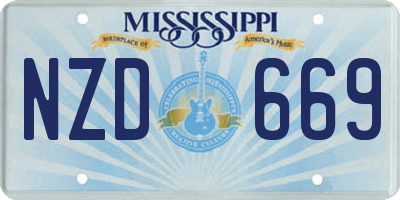 MS license plate NZD669